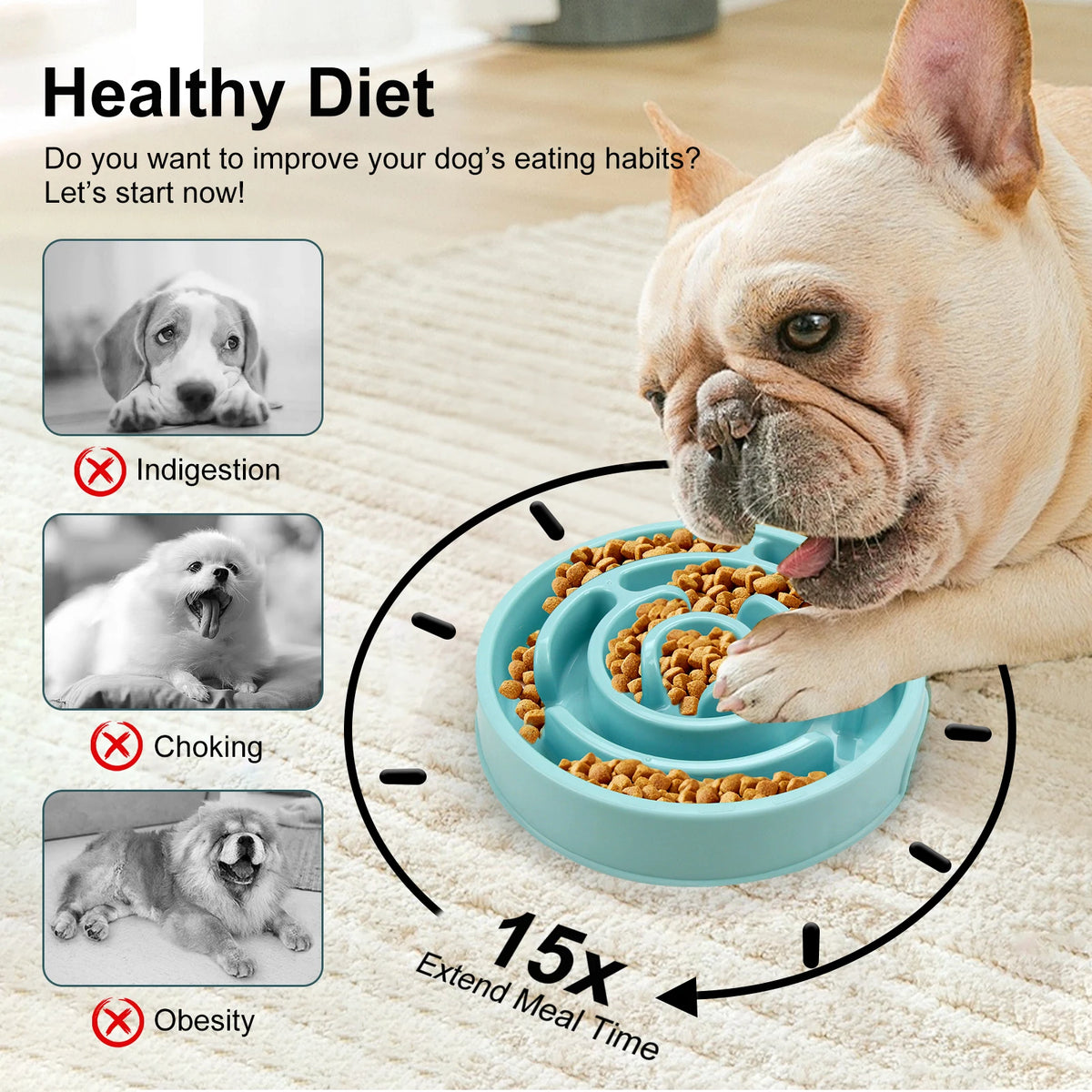 Slow Feeder Pet Bowl